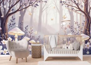 Enchanted Forest in Lilac Pastel Tones