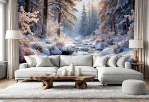 Stream in the Snowy Forest