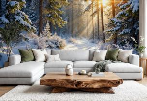 Sunset in the Pine Forest