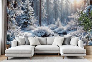 Snow in the Pine Forest