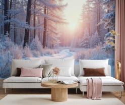 Pink Winter in the Forest