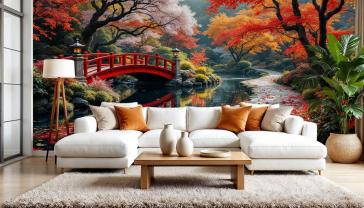 Japanese Garden in Autumn Colors