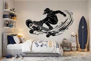 Skateboarder Performing a Radical Trick