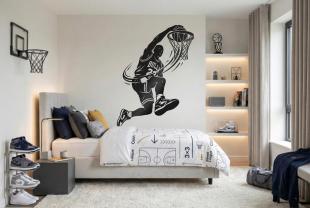 Basketball Player Performing a Dunk